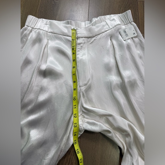 Free People Satin Wide Leg Pants in Ivory - Picture 13 of 14